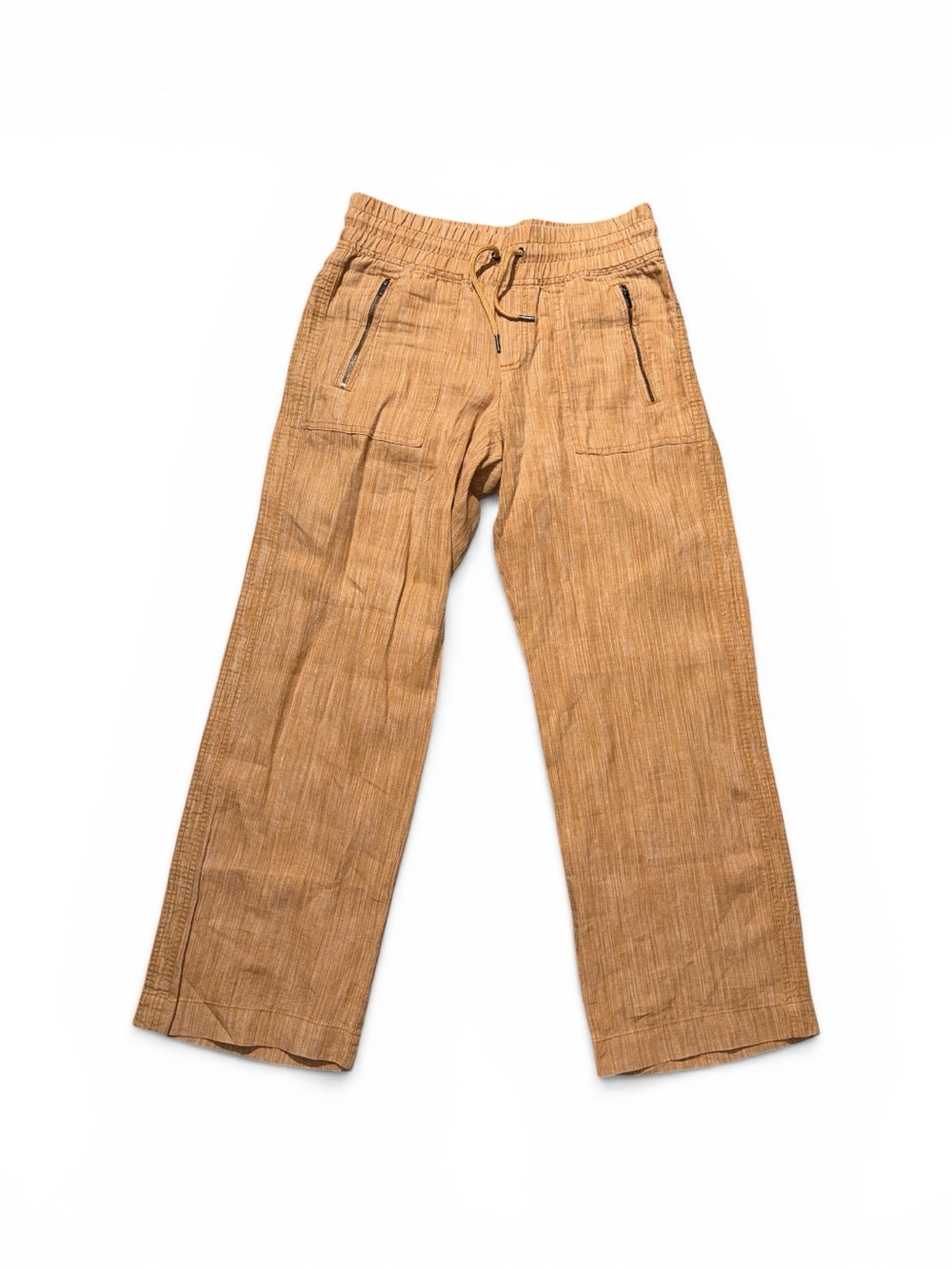 Athleta Cabo 6 Textured Wide leg Casual Drawstring Pants in Camel Like New